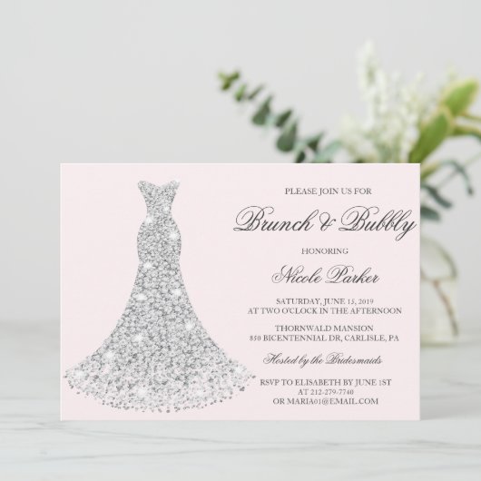 ELKE KLEUR - Brunch & Bubbly Gown Uitnodiging (Staand voorkant)