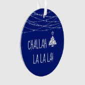 Elke kleur Challah La La Christmas Chanoeka Blauw Ornament (voorkant)