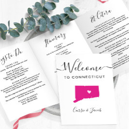 Elke kleur Connecticut bruiloft welkom route Drieluik Programma
