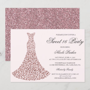 ELKE KLEUR - Diamanten jurk Sweet 16 uitnodiging