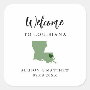 Elke Kleur die Louisiana Weddenschap Welkomsttas o Vierkante Sticker