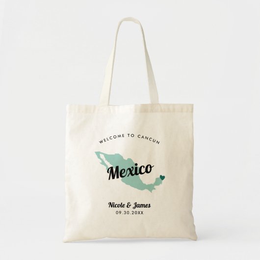 Elke Kleur die Mexico Destination Wedding Welcome  Tote Bag (Voorkant)