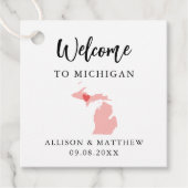 Elke Kleur die Michigan Weddenschap Welkomsttas Bedankjes Labels (Voorkant)
