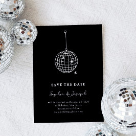 Elke kleur Disco Ball Minimalist Zwart | Foto Save The Date