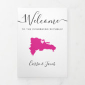 Elke kleur Dominicaanse Republiek bruiloft welkom Drieluik Programma (Cover)