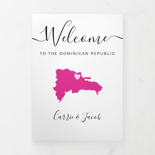 Elke kleur Dominicaanse Republiek bruiloft welkom Drieluik Programma (Cover)