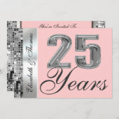 Elke kleur en 25 jaar Silver Jubileum Uitnodiging (Voorkant / Achterkant)