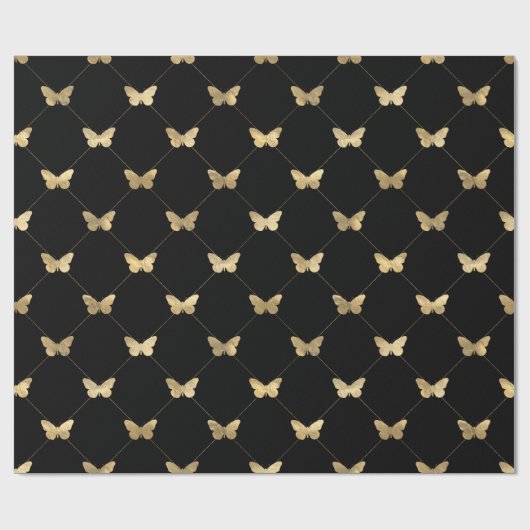 Elke kleur en Gold Butterfly-bekleding Cadeaupapier (Vlak)