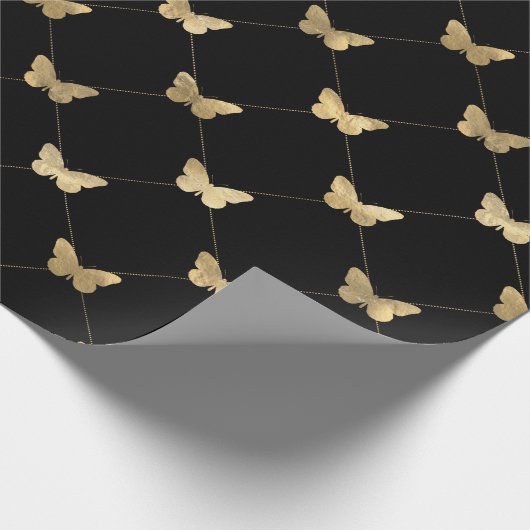 Elke kleur en Gold Butterfly-bekleding Cadeaupapier (Hoek)