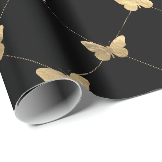 Elke kleur en Gold Butterfly-bekleding Cadeaupapier (Rol Hoek)