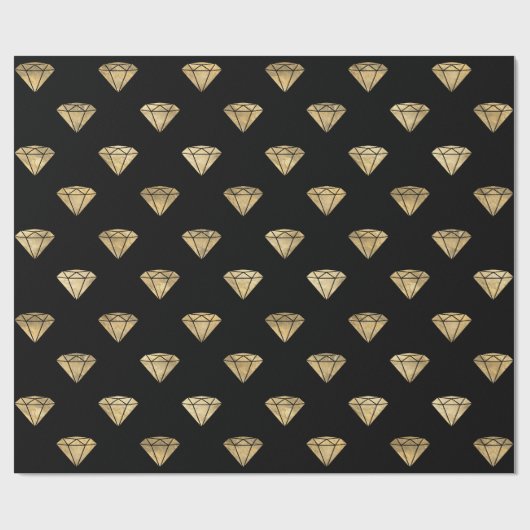 Elke kleur en gouden Diamond Pattern Overlay Cadeaupapier (Vlak)