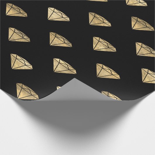 Elke kleur en gouden Diamond Pattern Overlay Cadeaupapier (Hoek)