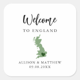 Elke Kleur Engeland Welkomsttas van het Britse huw Vierkante Sticker