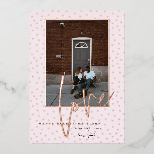 Elke kleur   Fijne Valentijnsdag fotokaart Folie Feestdagenkaart