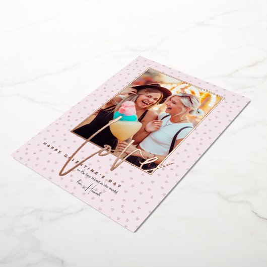 Elke kleur | Foto van Happy Galentine's Day Folie Feestdagenkaart (Gedraaid)