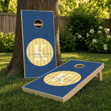 Elke Kleur Geel Blauw Gestreepte Familie Monogram