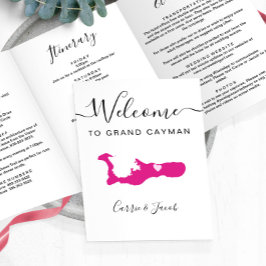 Elke kleur Grand Cayman bruiloft welkom route Drieluik Programma