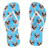 Elke kleur Grappige gepersonaliseerde hond foto Teenslippers (Voetbed)