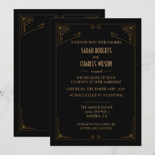 ELKE KLEUR - Great Gatsby Art Deco Uitnodiging