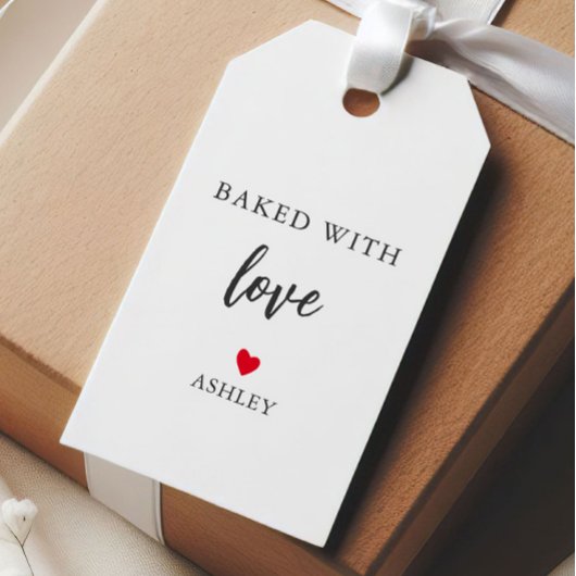 Elke kleur hart gebakken met liefde, zelfgemaakte  cadeaulabel