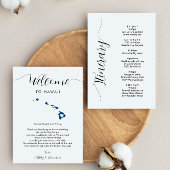 Elke kleur Hawaii bruiloft welkomstbrief reisschem