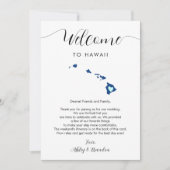 Elke kleur Hawaii bruiloft welkomstbrief reisschem (Voorkant)