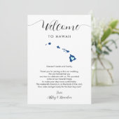 Elke kleur Hawaii bruiloft welkomstbrief reisschem (Staand voorkant)