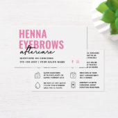 Elke kleur Henna Brows Brows Tint Aftercare Kaart (Bureau)