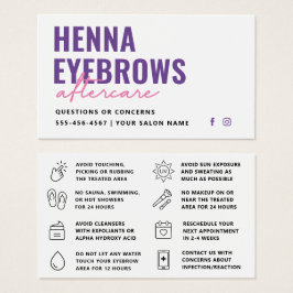 Elke kleur Henna Brows Brows Tint Aftercare Kaart