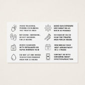 Elke kleur Henna Brows Brows Tint Aftercare Kaart (Achterkant)