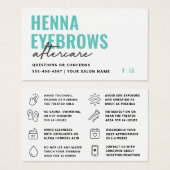 Elke kleur Henna Brows Brows Tint Aftercare Kaart (Voorkant /achterkant)