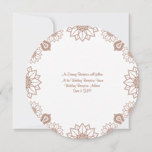 Elke kleur Henna Mandala Style Pattern Weddenschap Kaart (Achterkant)