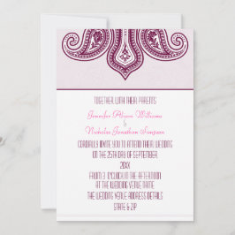Elke kleur Henna Style Paisley Pattern Weddenschap Kaart