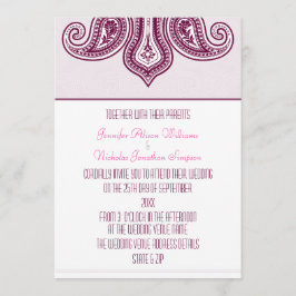 Elke kleur Henna Style Paisley Pattern Weddenschap Kaart