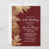ELKE KLEUR - Herfst bladeren Verjaardag uitnodigin Kaart (Voorkant)