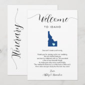 Elke kleur Idaho bruiloft welkomstbrief reisschema (Voorkant / Achterkant)