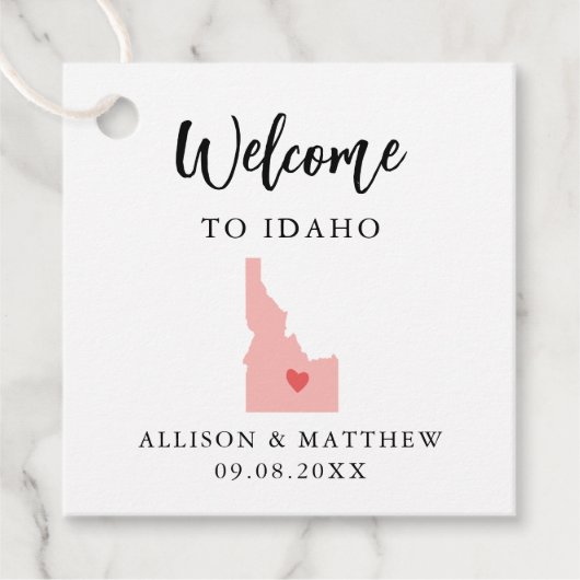 Elke Kleur Idaho Weduwwelkomsttas Bedankjes Labels (Voorkant)