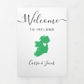 Elke kleur Ierland bruiloft welkom reisroute brief Drieluik Programma (Cover)