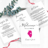 Elke kleur Illinois bruiloft welkomsttas reisschem Drieluik Programma