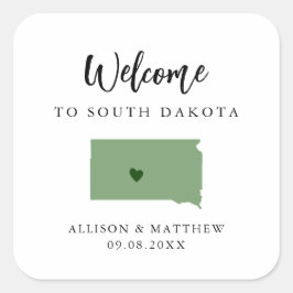 Elke Kleur in South Dakota Weddenschap Welkomsttas Vierkante Sticker