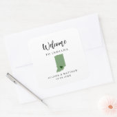 Elke Kleur-Indiana bruiloft Welkomsttas of doos Vierkante Sticker (Envelop)