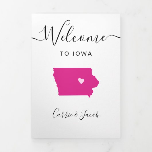 Elke kleur Iowa bruiloft welkom route & brief Drieluik Programma (Cover)