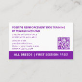 Elke kleur Italiaanse Greyhound Dog Trainer Visitekaartje (Achterkant)