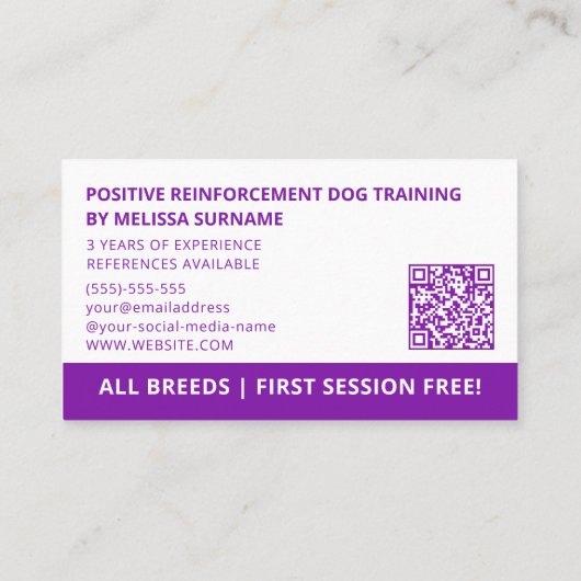 Elke kleur Italiaanse Greyhound Dog Trainer Visitekaartje (Achterkant)