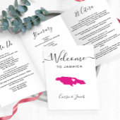 Elke kleur Jamaica bruiloft welkom reisroute brief Drieluik Programma