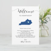 Elke Kleur Kentucky Huwelijks Welkomstbrief Routep (Staand voorkant)