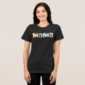 Elke kleur Kute Retro Floral mam MAMA Tri-Blend Shirt (Voorkant volledig)