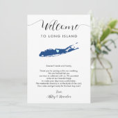 Elke Kleur Long Island Huwelijks Welkom Itinerariu (Staand voorkant)