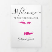 Elke kleur Maagdeneilanden bruiloft welkom route Drieluik Programma (Cover)