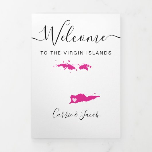 Elke kleur Maagdeneilanden bruiloft welkom route Drieluik Programma (Cover)